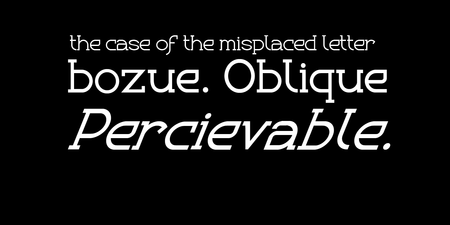 Beispiel einer Bozue Regular-Schriftart